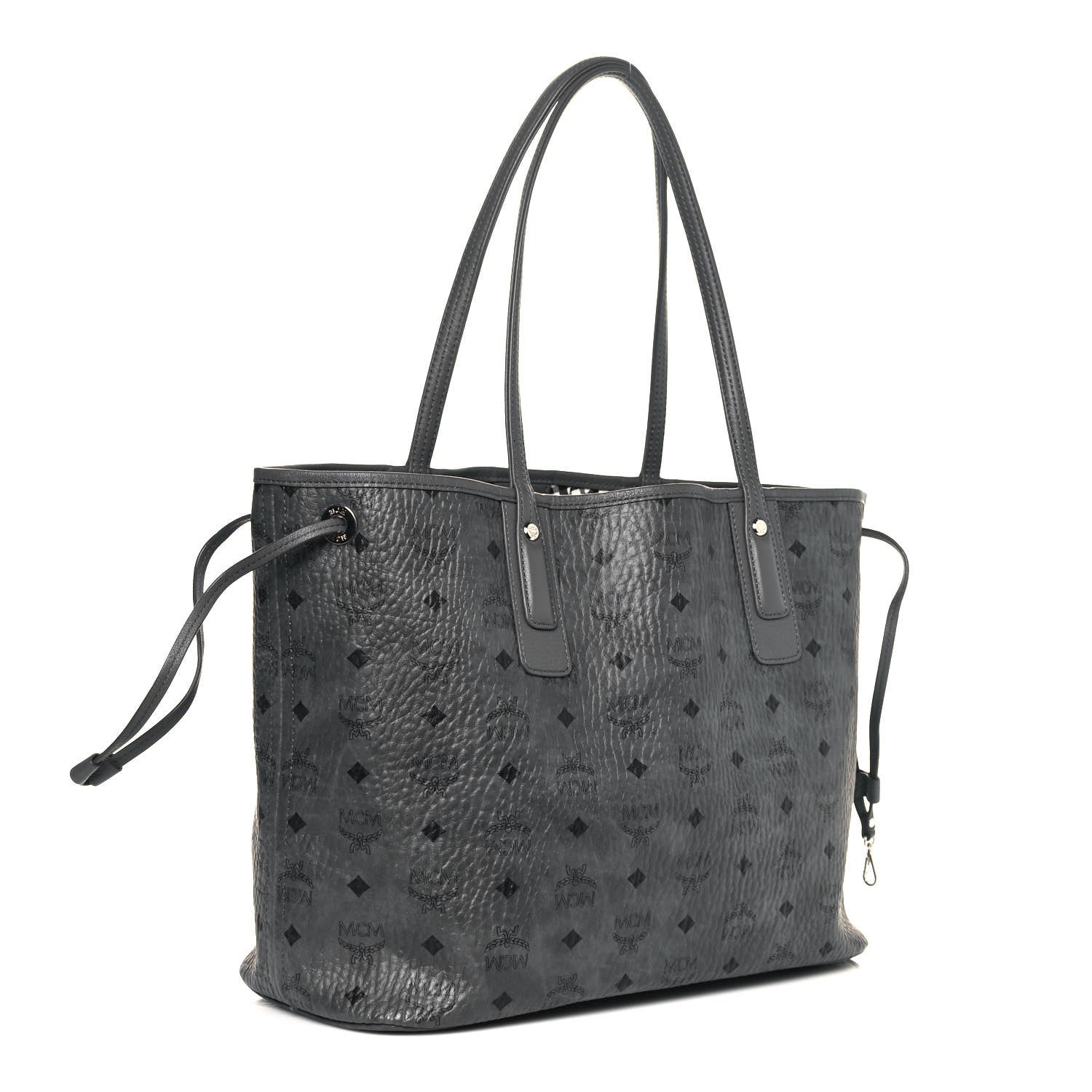 MCM Visetos Medium Liz Reversible Shopper Tote Grey 3 of 21