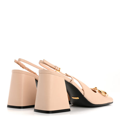 Gucci Malaga Kid Horsebit 75mm Slingback Pumps 40 Skin Rose 5 of 11