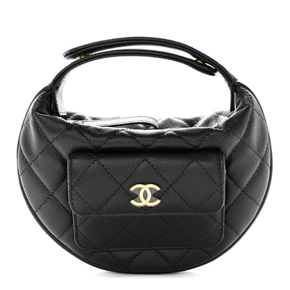 Chanel Caviar Quilted Polly Pocket Pouch Hobo Black 1 of 11