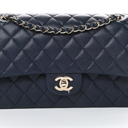 Chanel Caviar Quilted Medium Double Flap Navy 8 of 13