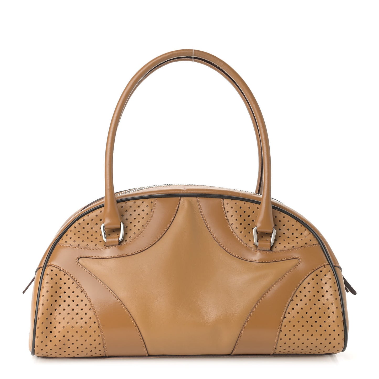 Vitello Drive Perforated Bowling Bag Naturale