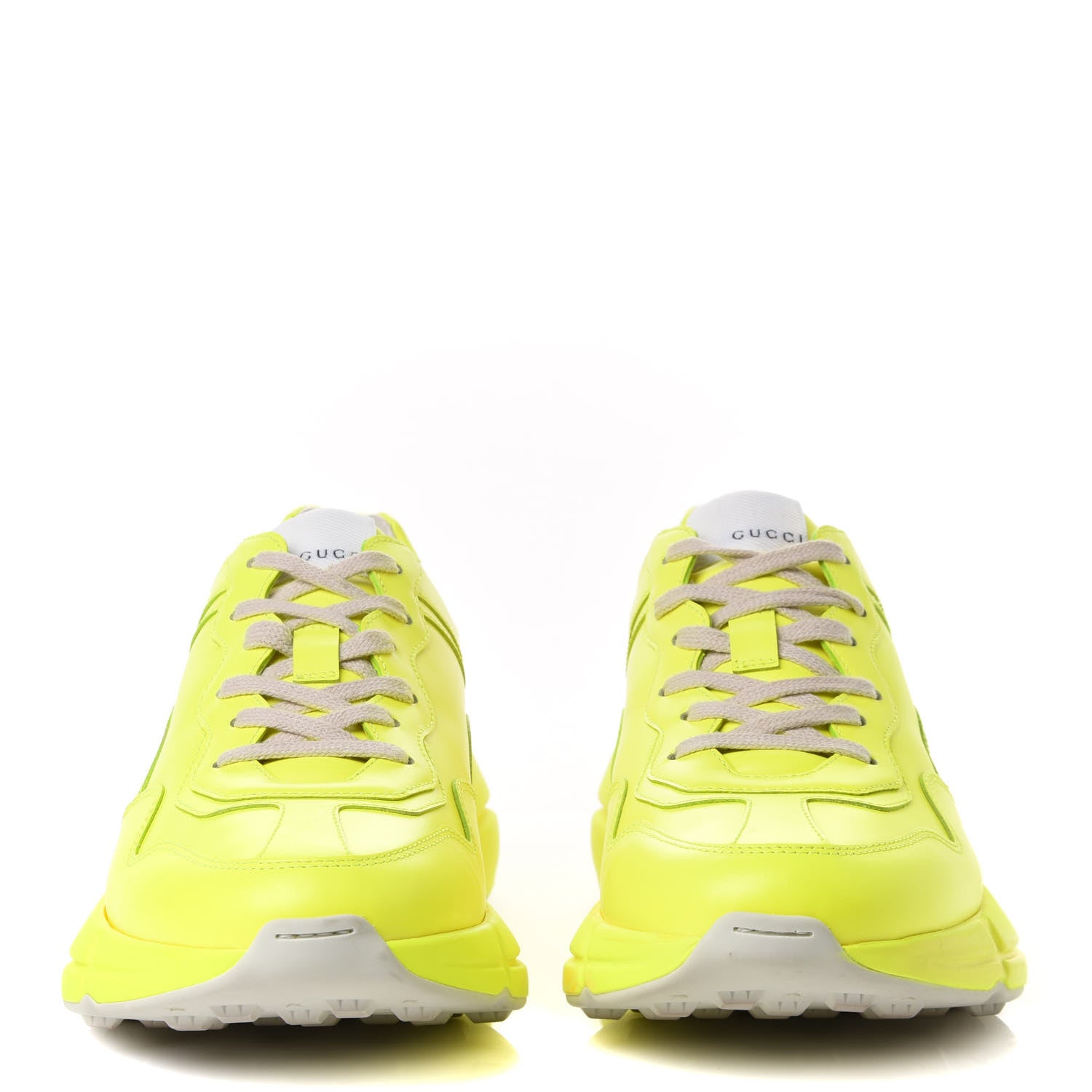 Gucci Calfskin Womens Rhyton Sneakers 40 Fluo Yellow 3 of 20