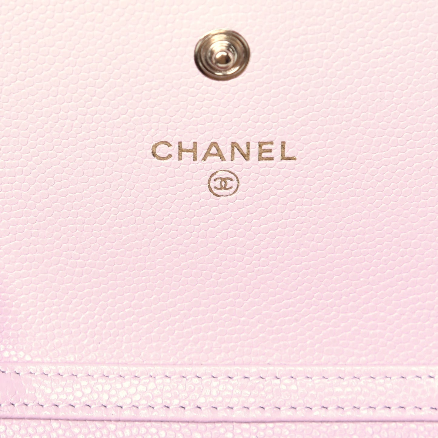 Caviar Quilted Coco Candy Card Holder On Chain Light Pink