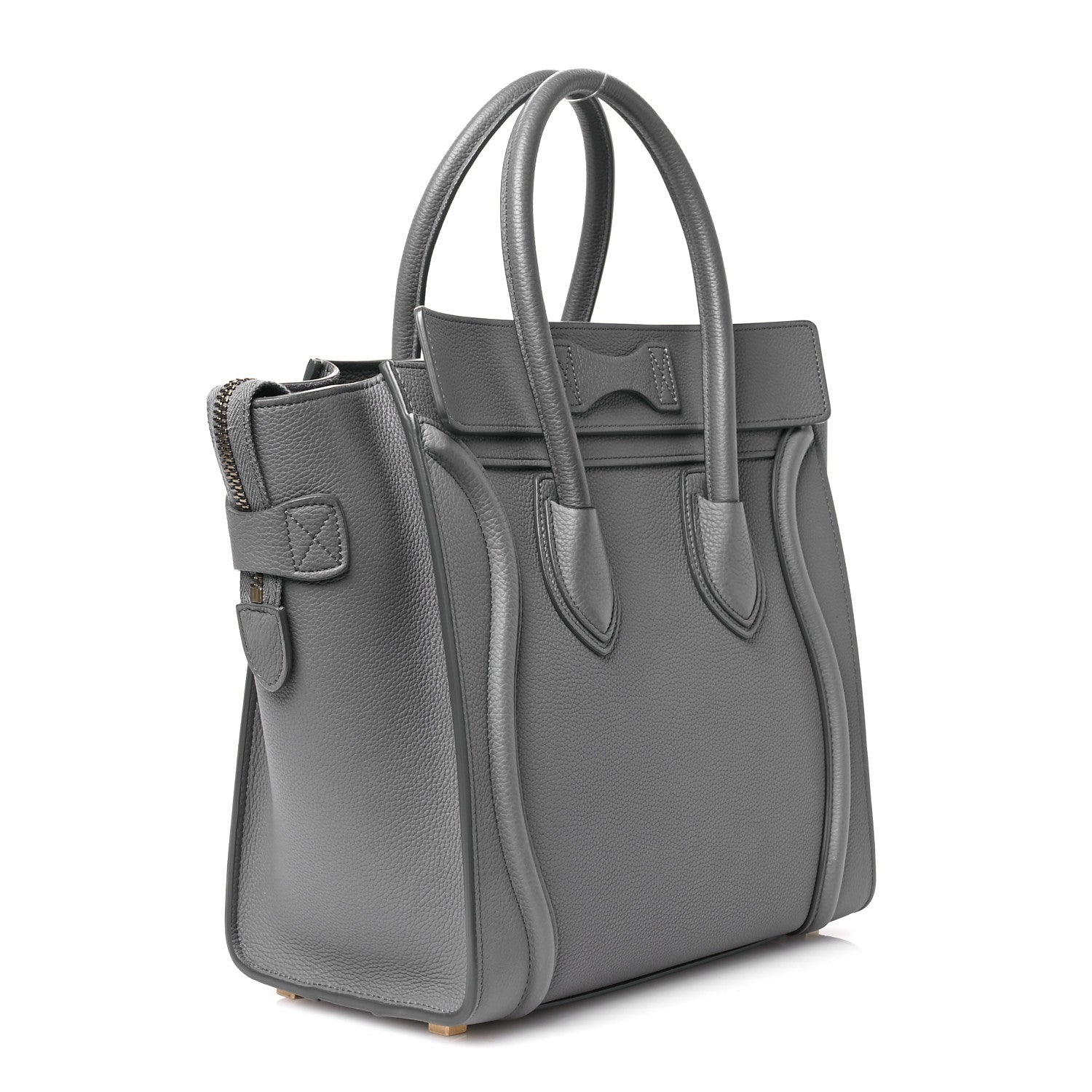 Celine Drummed Calfskin Micro Luggage Kohl 3 of 12