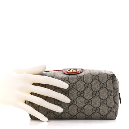 Gucci Soft GG Supreme Monogram Calfskin Medium Ophidia Cosmetic Case Beige Ebony Hibiscus Red 2 of 11