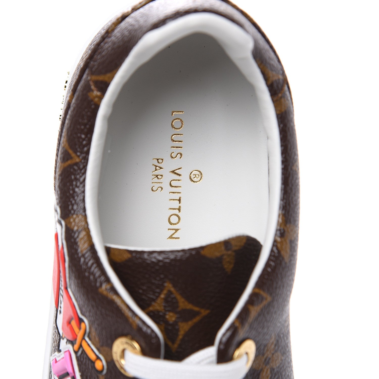 Louis Vuitton Calfskin Monogram LV Black Heart Sneakers 37 Cacao 8 of 9
