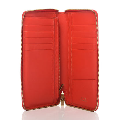 Celine Drummed Calfskin Zip Around Organizer Wallet Coquelicot 5 of 8