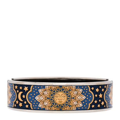 Hermes Enamel Printed Wide Sun Moon Stars Bracelet 70 1 of 6
