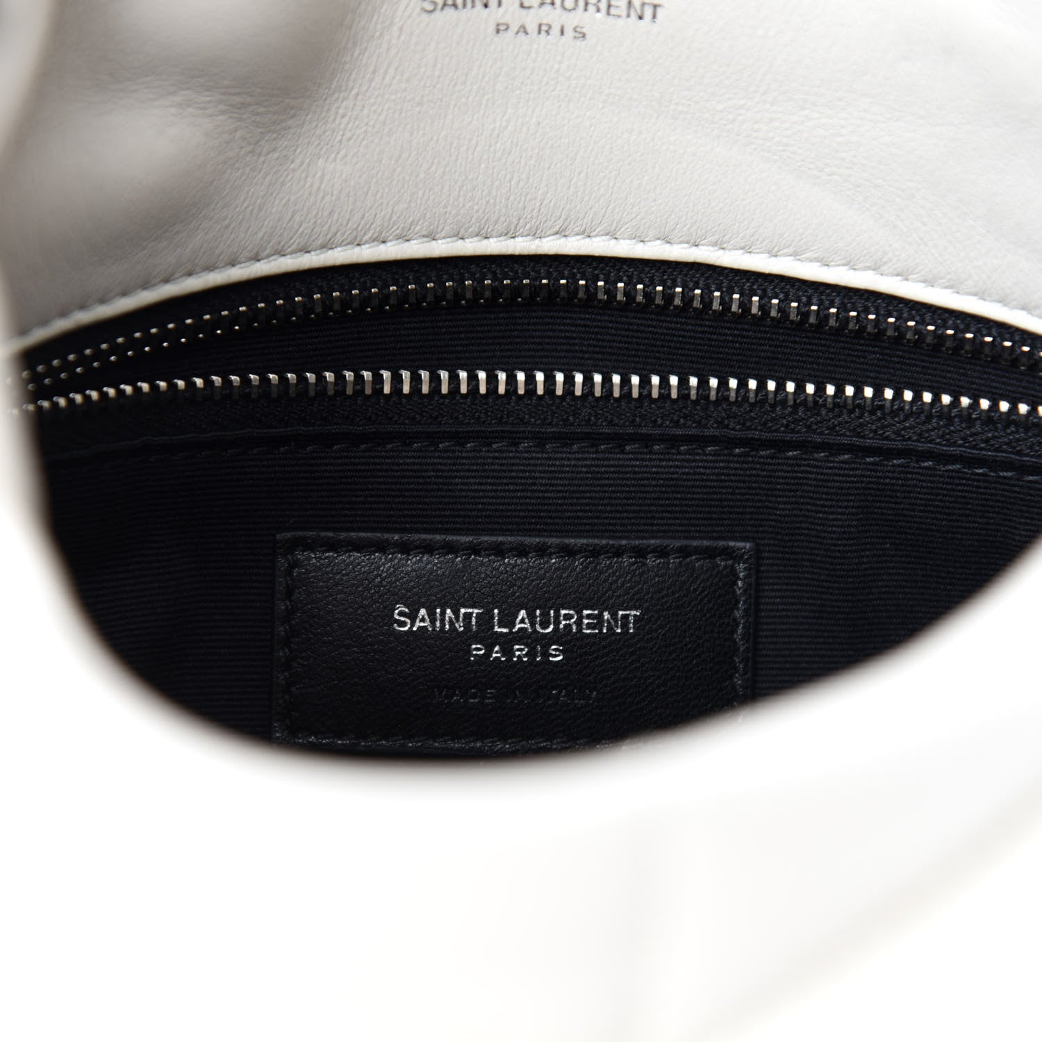 Saint Laurent Lambskin Quilted Toy Loulou Puffer Monogram Chain Satchel Blanc Vintage 8 of 12