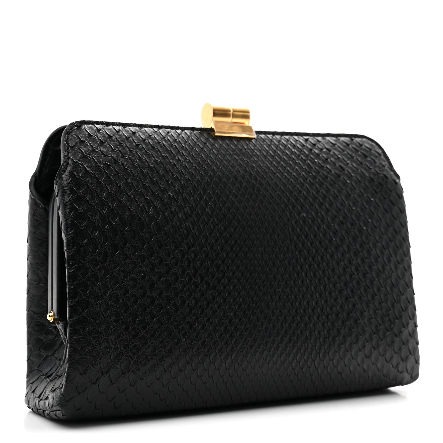 Snakeskin Amazon Clutch Black