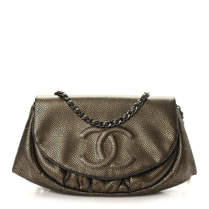 Chanel Metallic Caviar Half Moon Wallet On Chain WOC Bronze 1 of 10