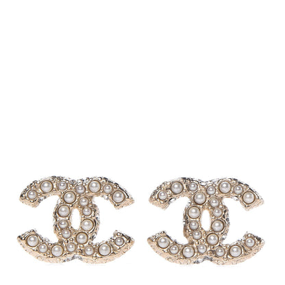 Chanel Pearl CC Earrings Gold 1 of 6