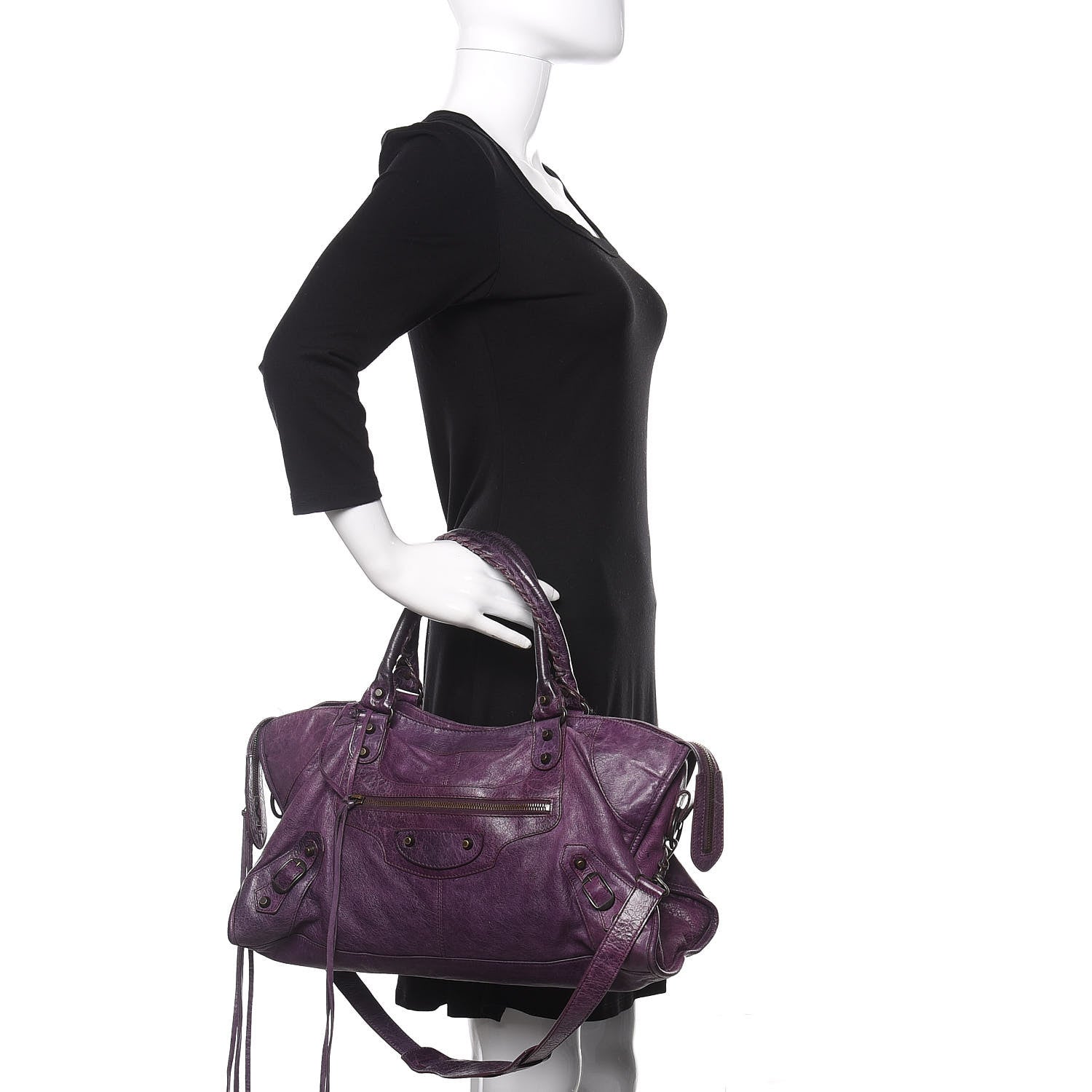 Balenciaga Agneau Classic Hardware Part Time Raisin 2 of 14