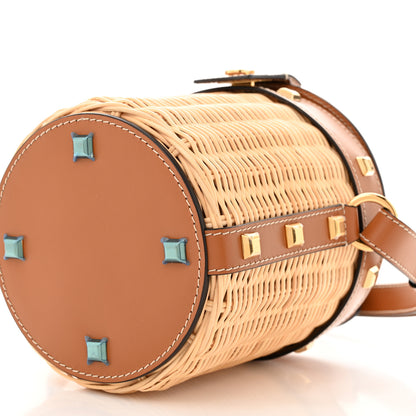 Salvatore Ferragamo Wicker Calfskin Gancini Bucket Bag Sella 9 of 9