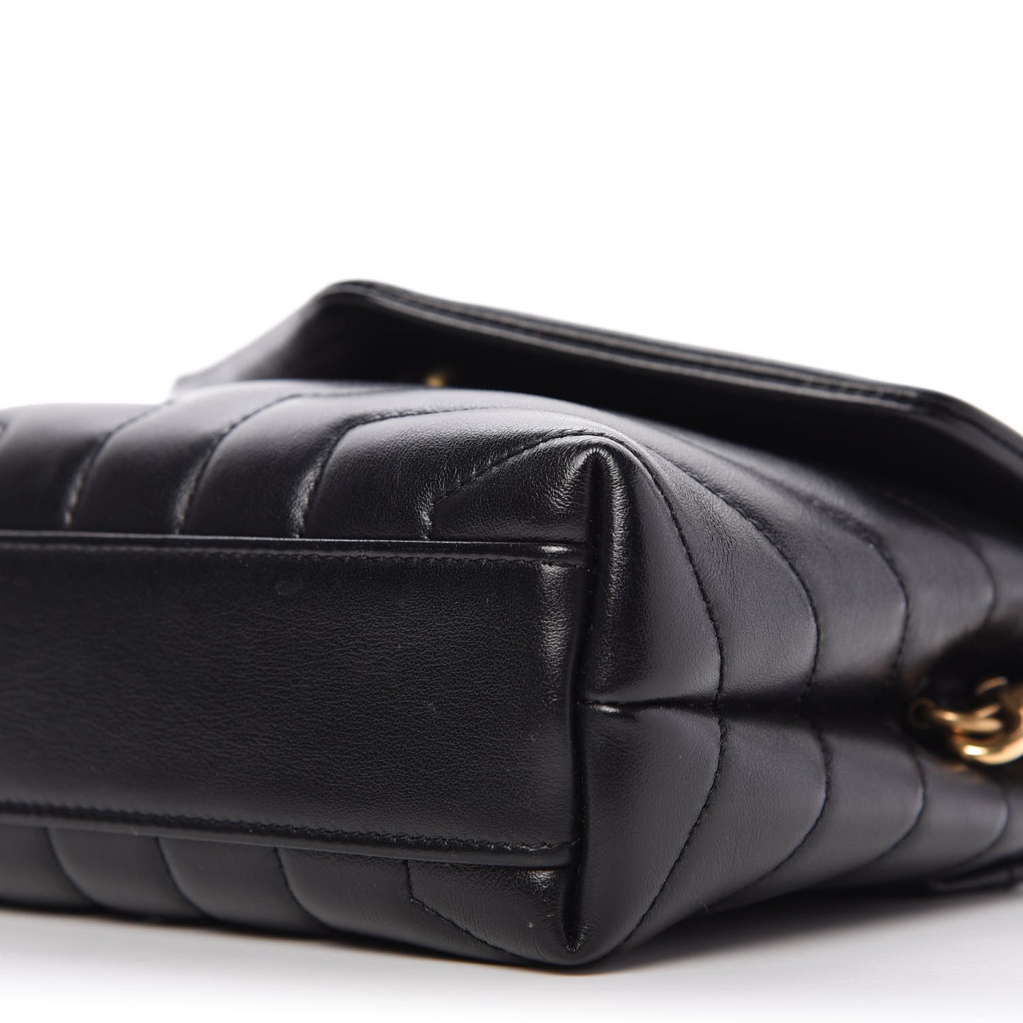 Calfskin Y Quilted Monogram Toy Loulou Crossbody Bag Black