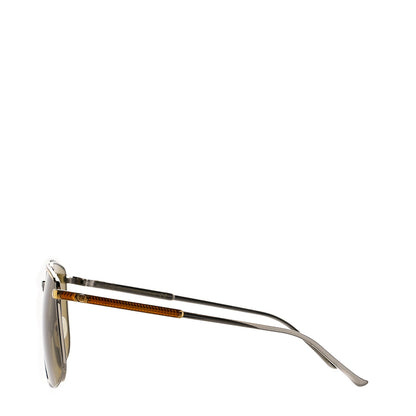 Gucci Metal Aviator Sunglasses GG0365S Silver Yellow 3 of 9