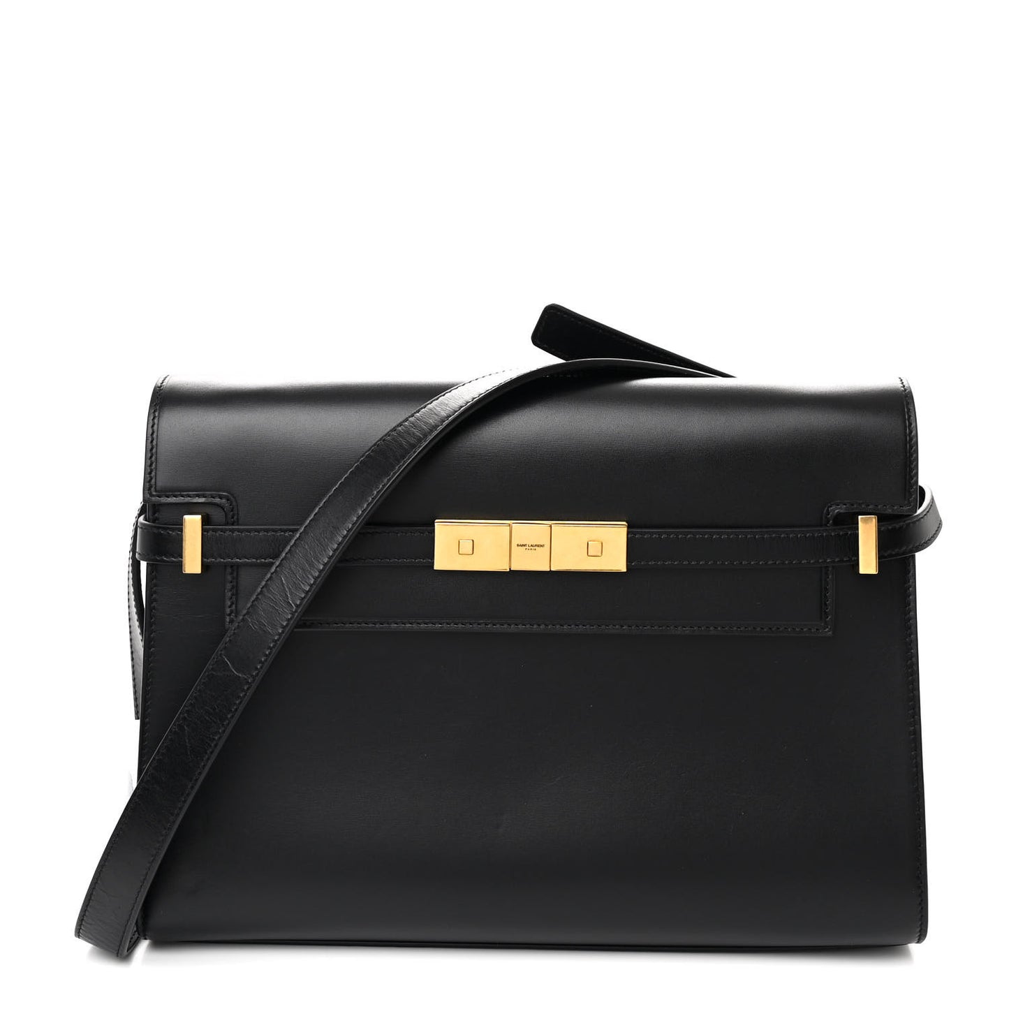 Smooth Calfskin Manhattan Shoulder Bag Black