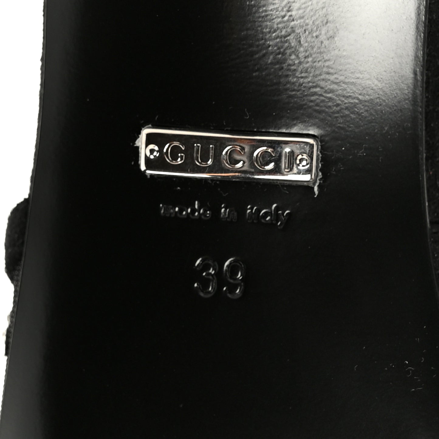 Tela Retino Kid Scamosciato Crystal GG Monogram Square G 35mm Slingback Pumps 39 Black