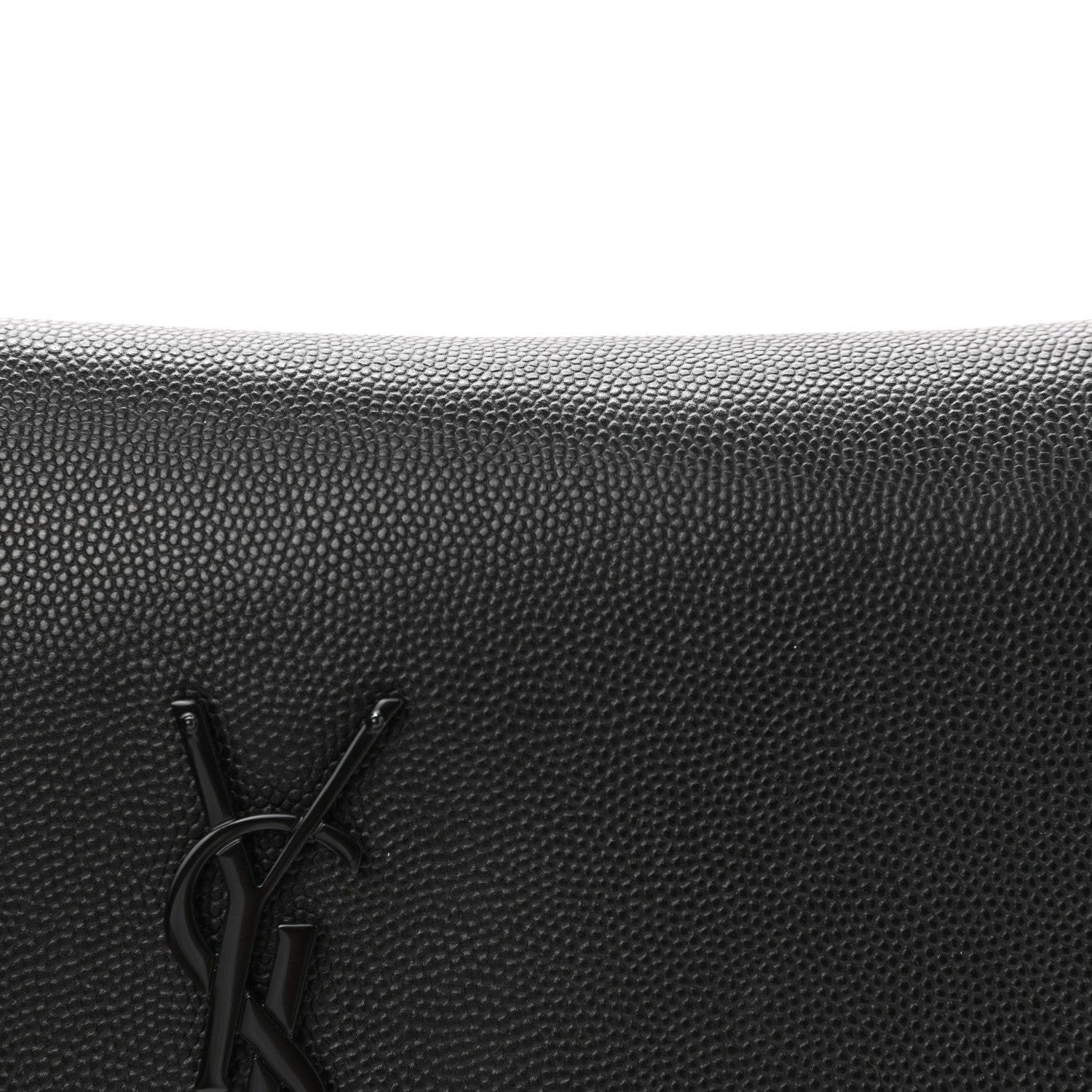 Saint Laurent Grain De Poudre West Hollywood Monogram Fold Over Clutch Black 8 of 8