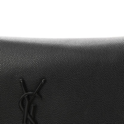 Saint Laurent Grain De Poudre West Hollywood Monogram Fold Over Clutch Black 8 of 8