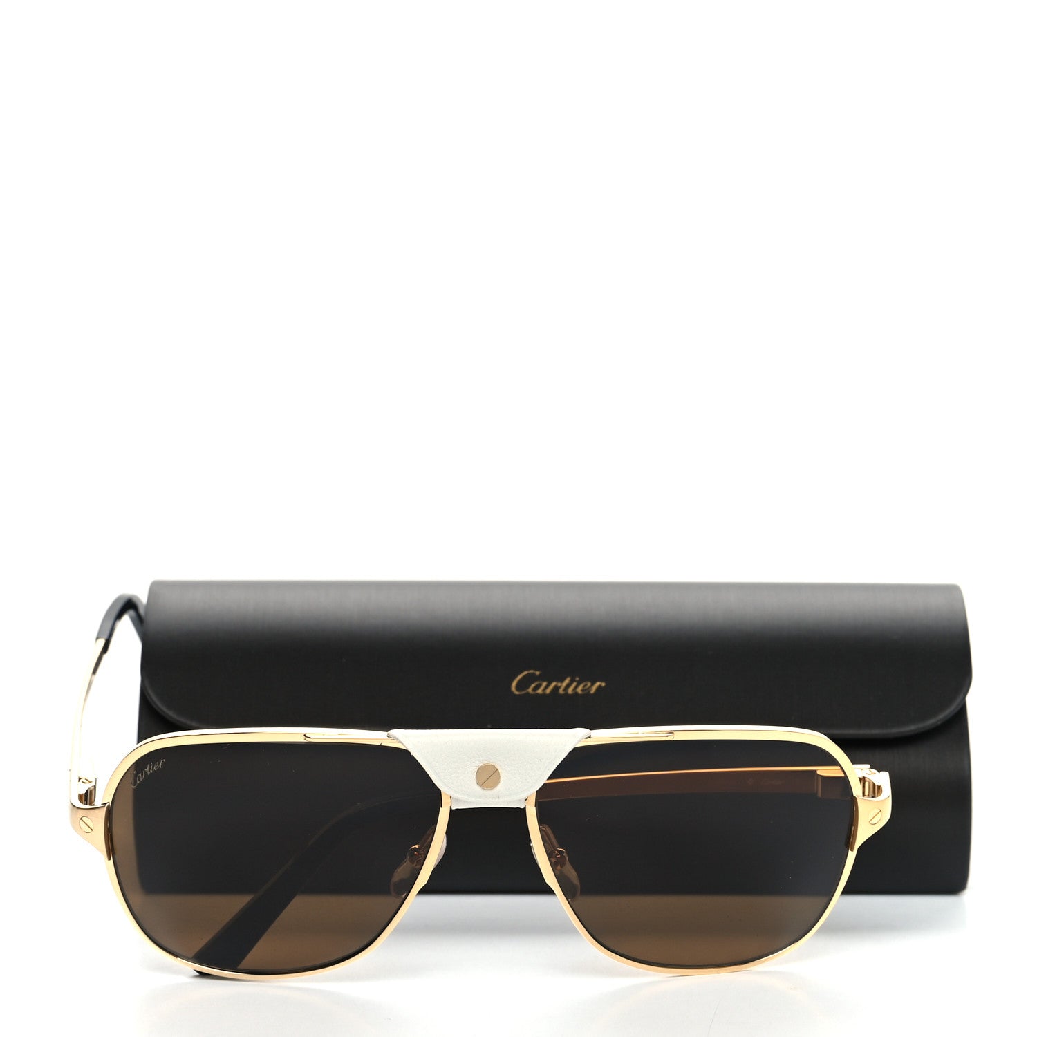 Cartier Santos de Cartier 135 Aviator Sunglasses Gold 7 of 7