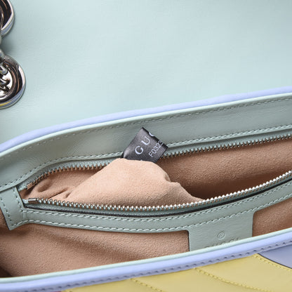 Gucci Calfskin Matelasse Diagonal Small GG Marmont Shoulder Bag Multicolor Pastel 8 of 9