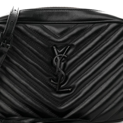 Saint Laurent Calfskin Matelasse Monogram Monochrome Lou Camera Bag Black 7 of 11