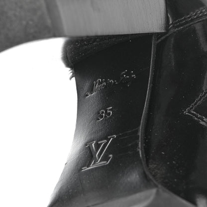 Louis Vuitton Patent Calfskin Monogram LV Black Heart Star Trail Ankle Boots 35 Black 7 of 9