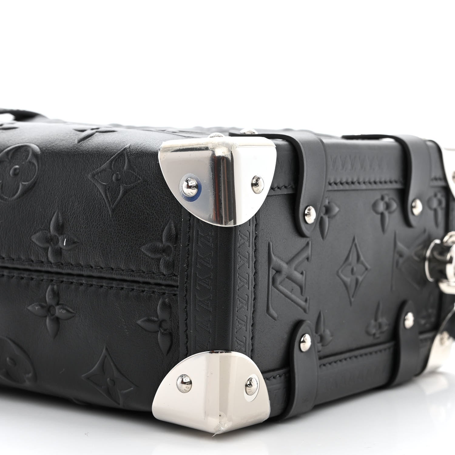 Louis Vuitton Calfskin Debossed Monogram Side Trunk Black 9 of 9