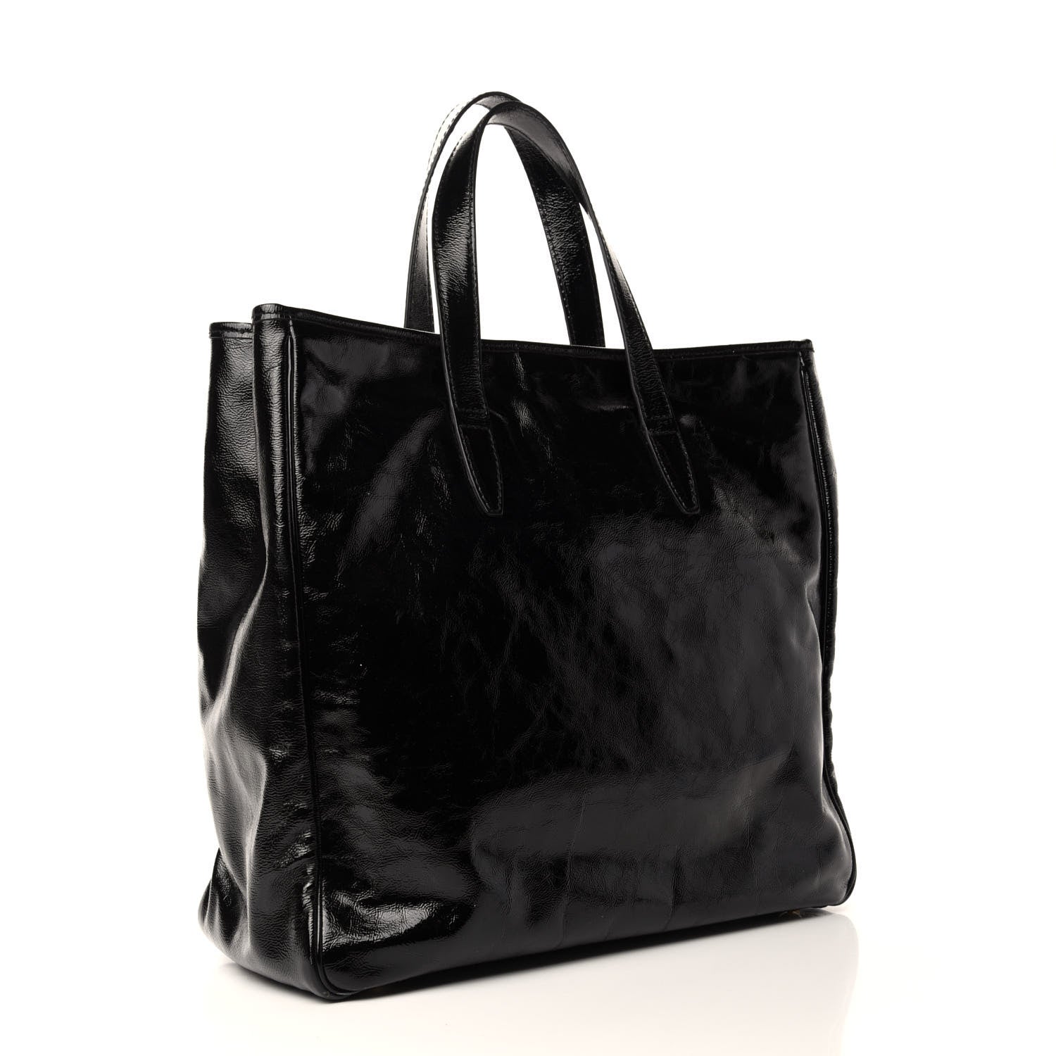 Saint Laurent Textured Patent Small Y-Mail Tote Black 3 of 10