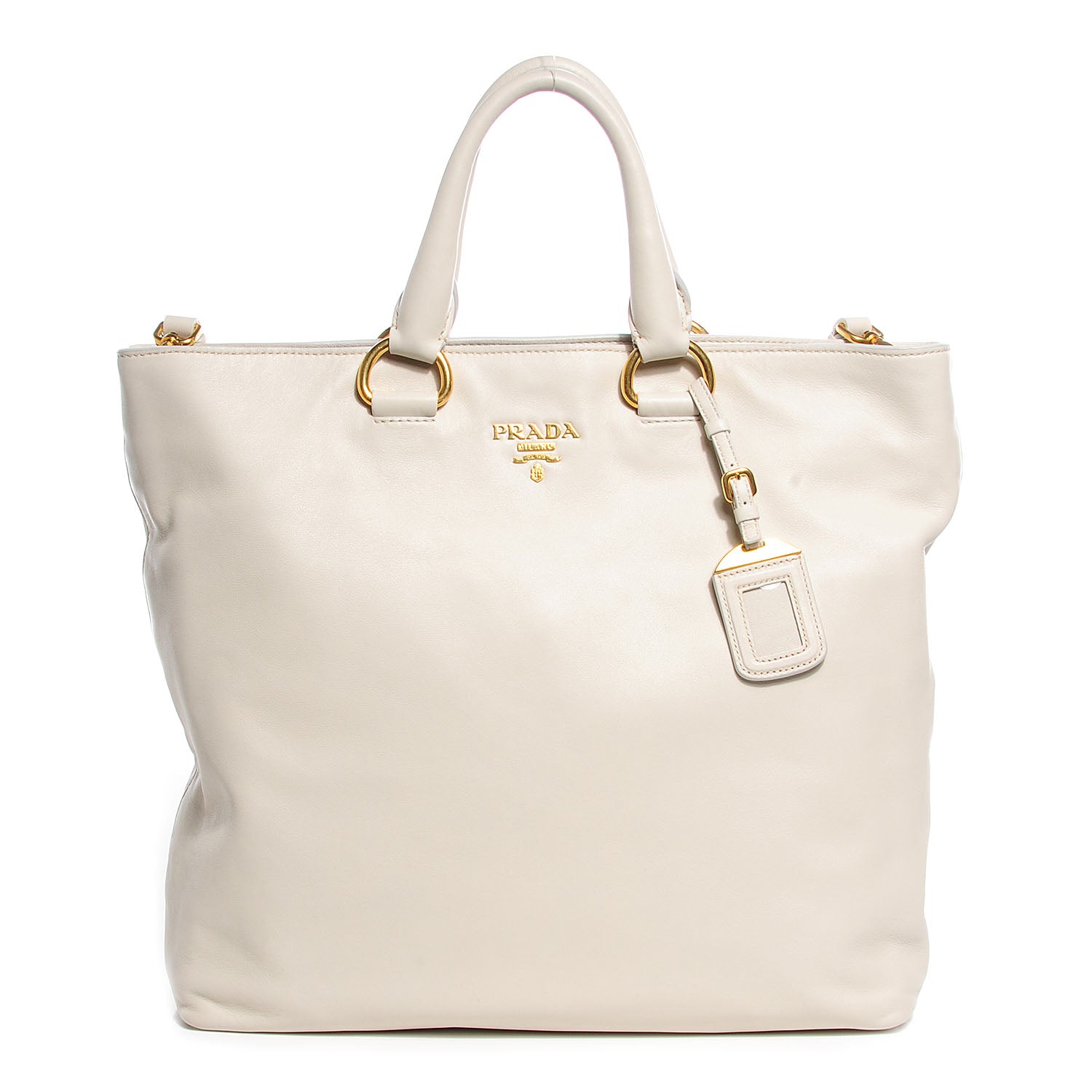 Prada Soft Calf Shopper Tote Ghiaccio 1 of 10