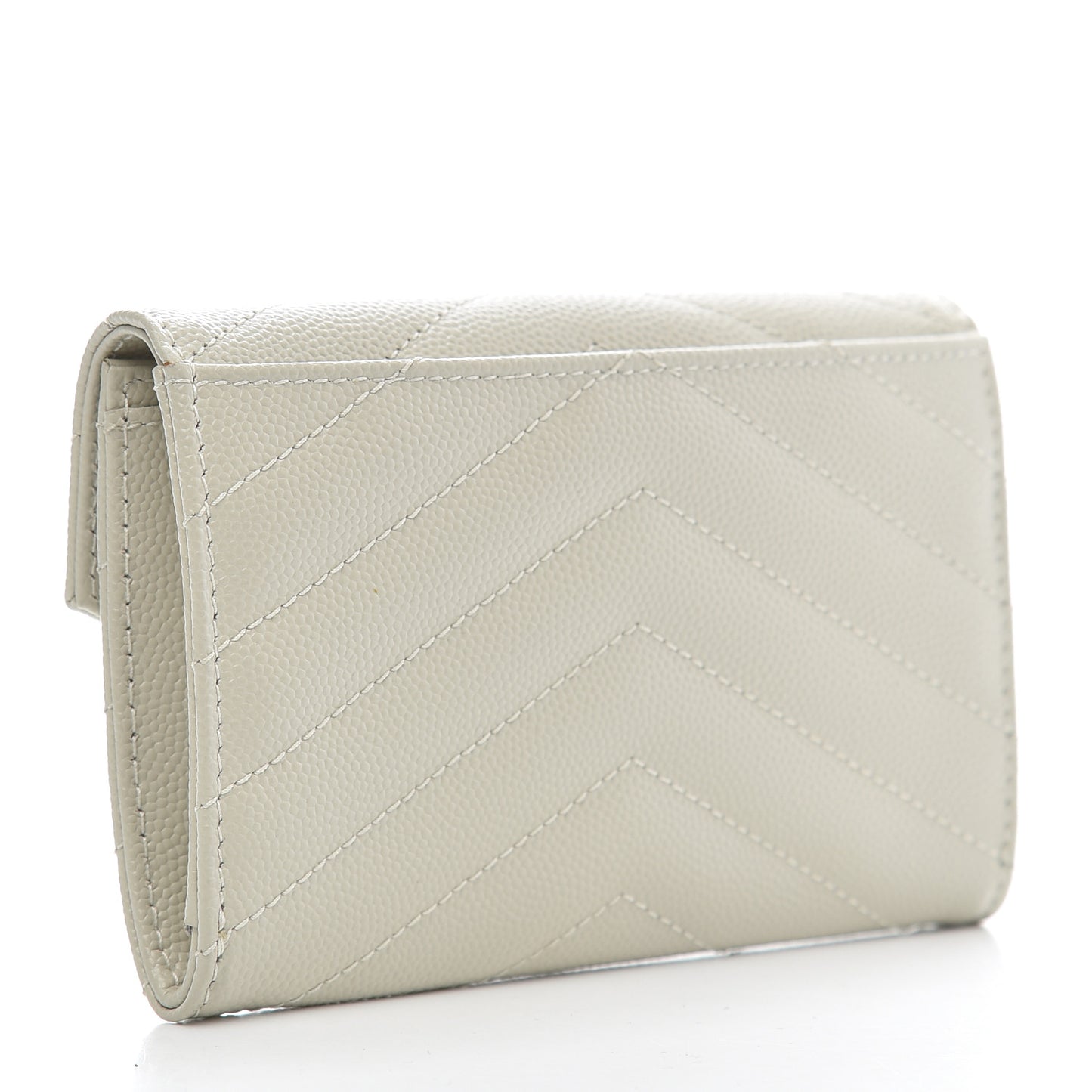Grain De Poudre Matelasse Chevron Small Monogram Envelope Wallet Crema Soft
