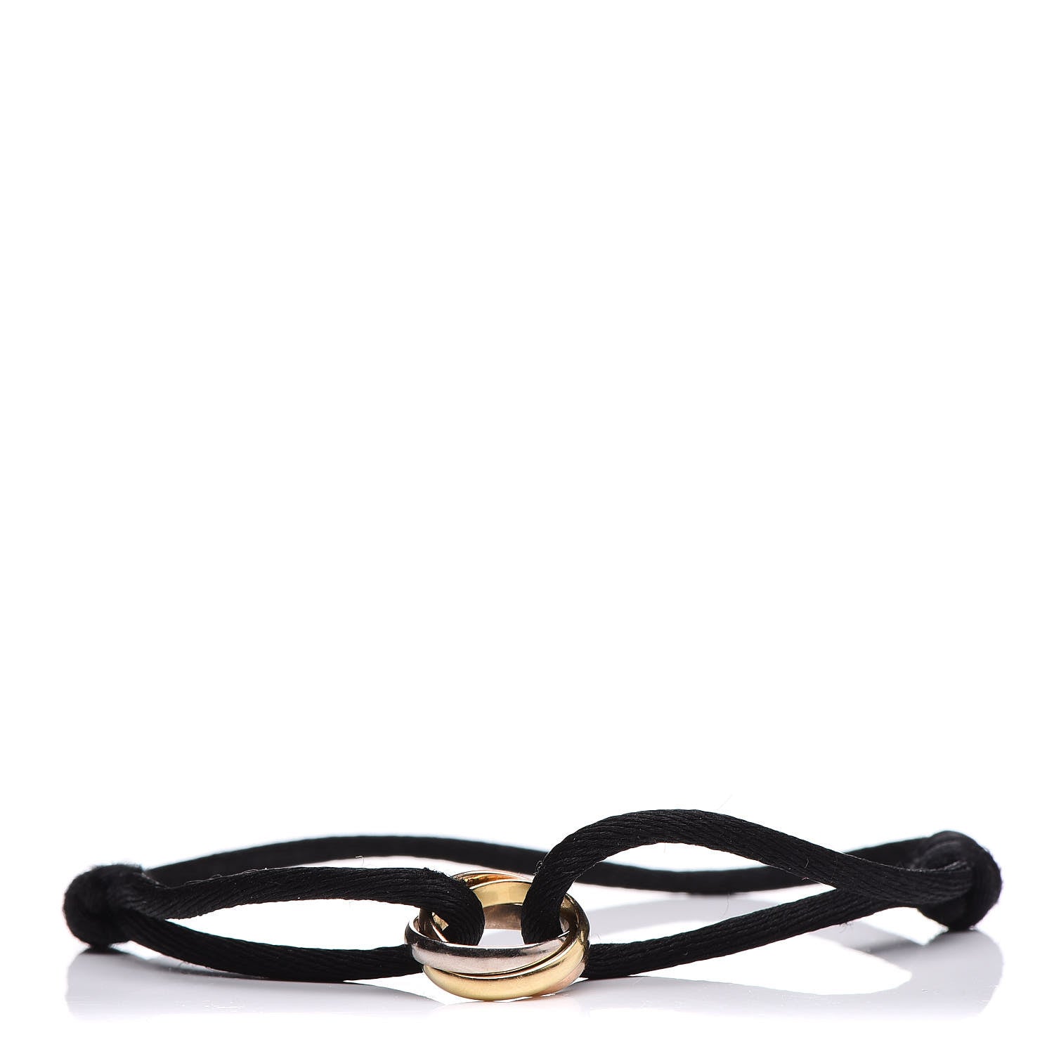 Cartier 18K Pink Yellow White Gold Trinity Adjustable Cord Bracelet Black 1 of 4