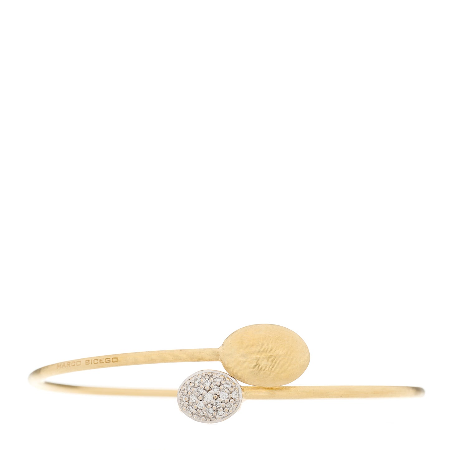 18K Yellow Gold Diamond Siviglia Bypass Cuff Bracelet