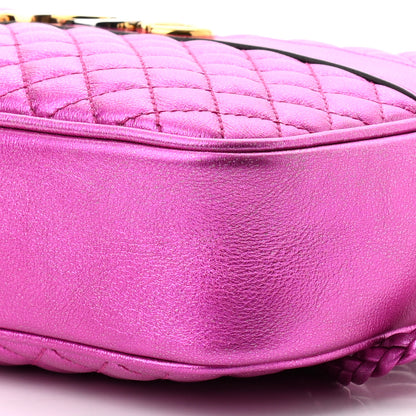 Gucci Laminated Nappa Trapuntata Small Zumi Shoulder Bag Fuxia 10 of 10