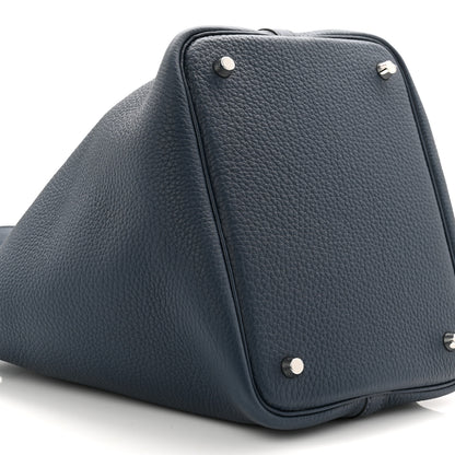 Hermes Taurillon Clemence Picotin Lock 22 MM Bleu de Prusse 9 of 11