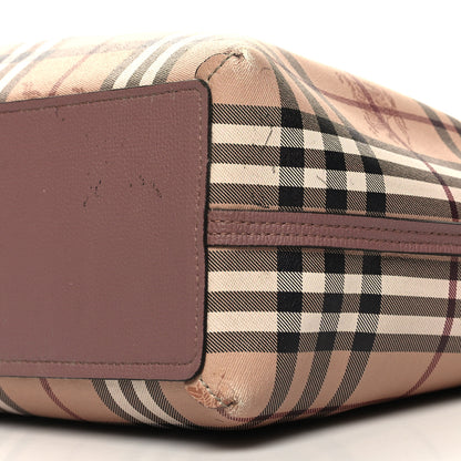 Burberry Grainy Calfskin Haymarket Check Medium Reversible Tote Light Elderberry 10 of 21