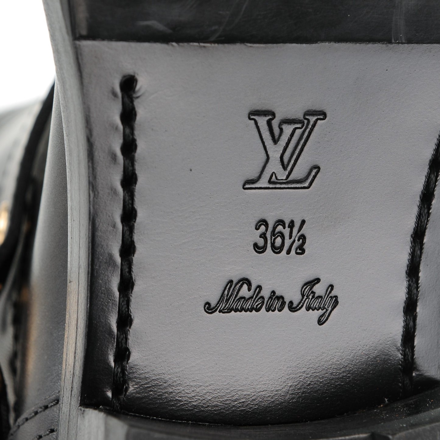 Calfskin Embossed Monogram Rebellion Half Boots 36.5 Black