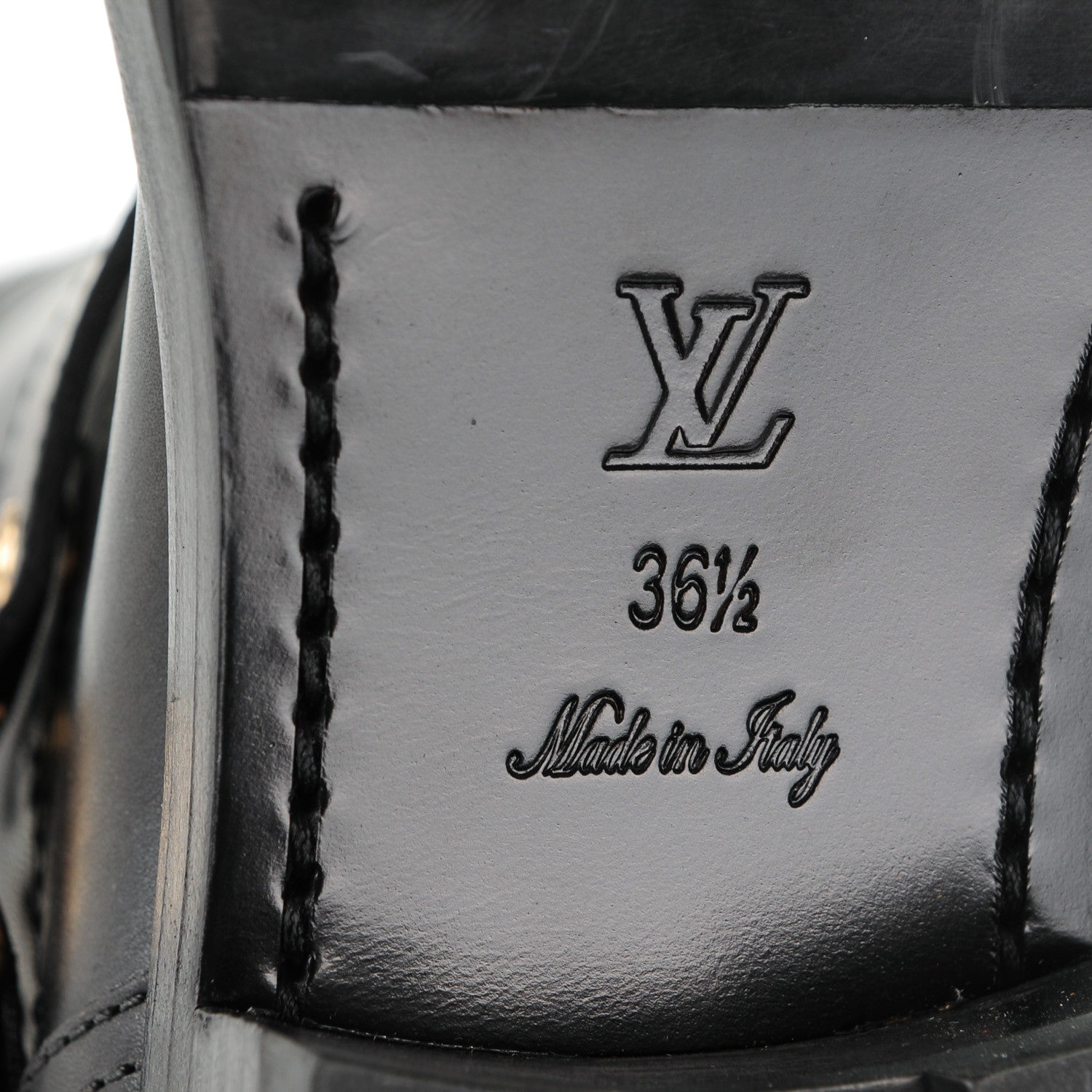 Louis Vuitton Calfskin Embossed Monogram Rebellion Half Boots 36.5 Black 6 of 8