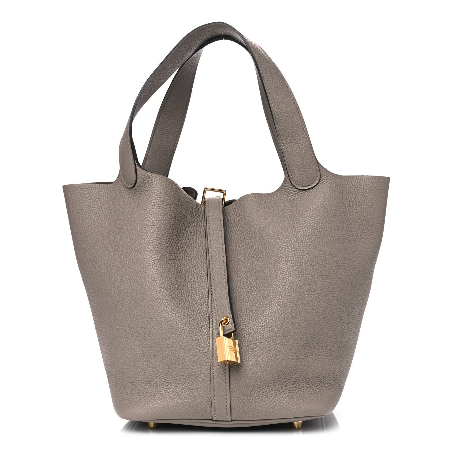 Hermes Taurillon Clemence Picotin Lock 22 MM Gris Asphalte 1 of 7