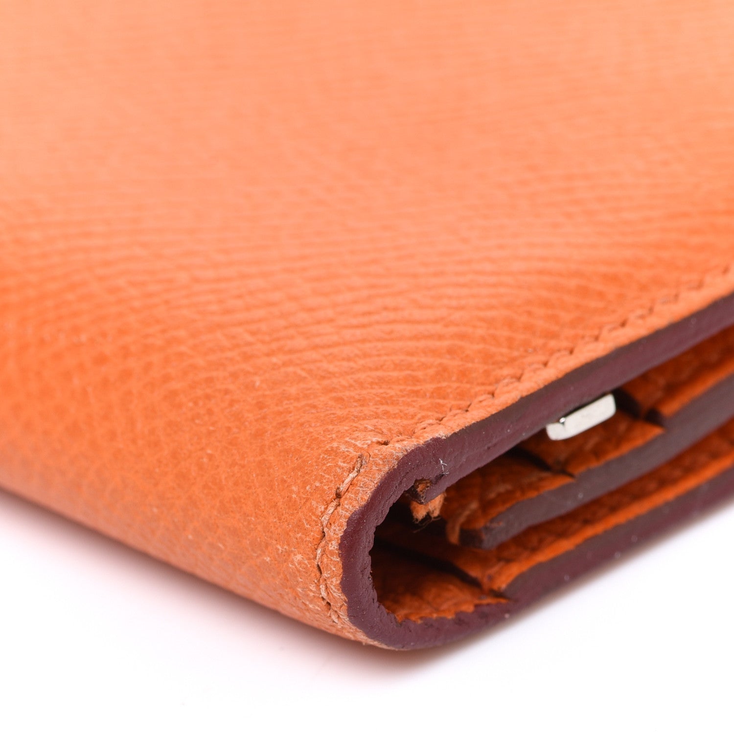 Hermes Epsom Bearn Gusset Wallet Orange 10 of 13