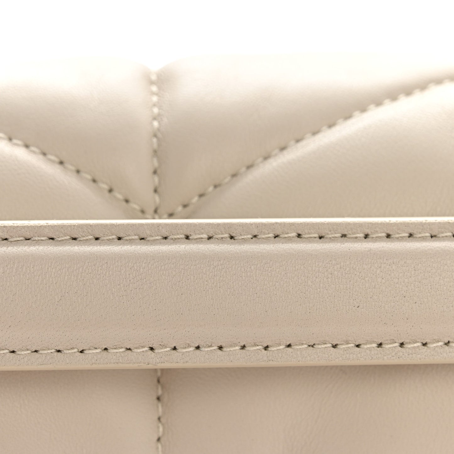 Lambskin Quilted Medium Loulou Puffer Monogram Chain Satchel Crema Soft