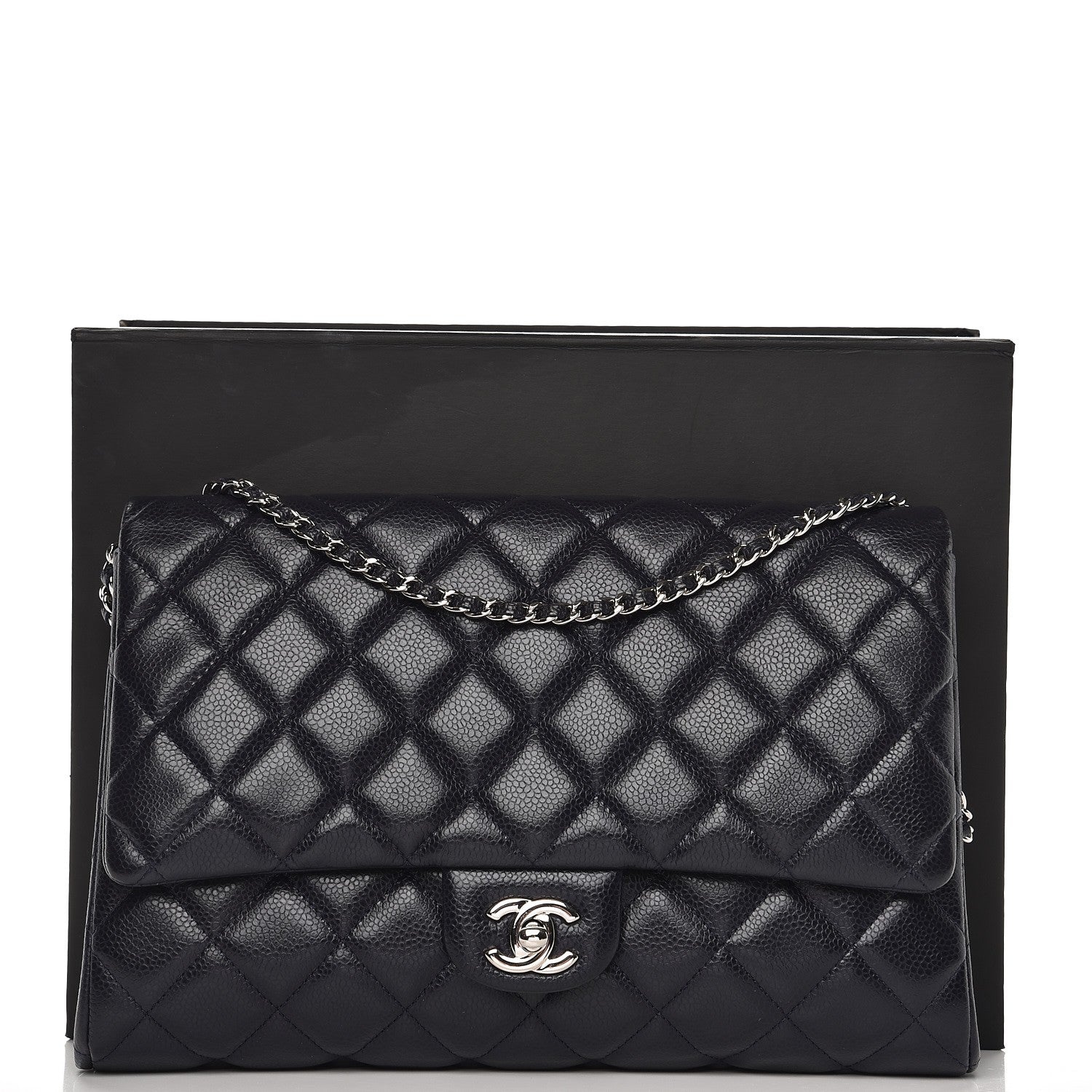 Chanel Caviar Quilted Clutch With Chain Flap Blue 8 of 8