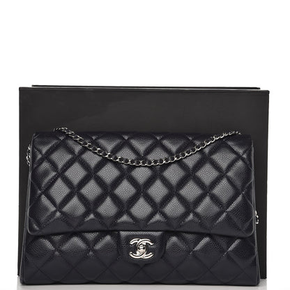 Chanel Caviar Quilted Clutch With Chain Flap Blue 8 of 8