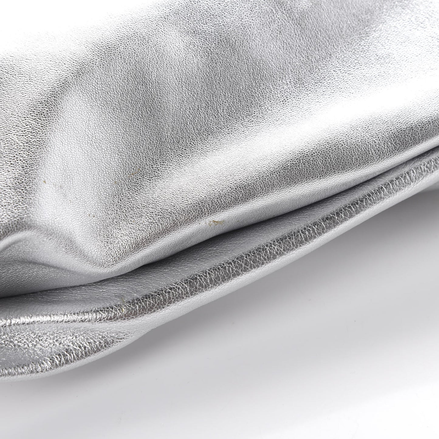 Metallic Calfskin Alix Padlock Zip Shoulder Bag Silver