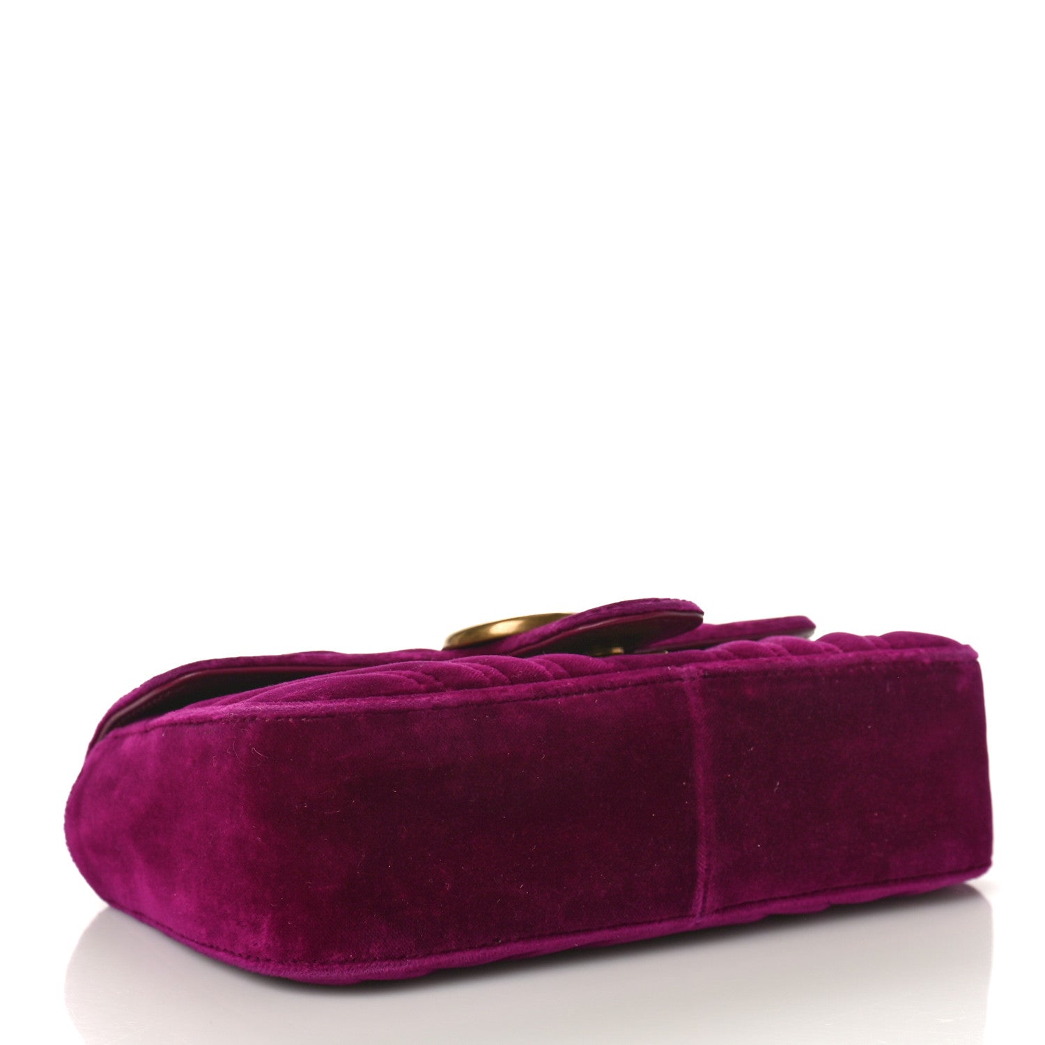 Gucci Velvet Matelasse Mini GG Marmont Shoulder Bag Fuchsia Violet Cyclamen 4 of 10