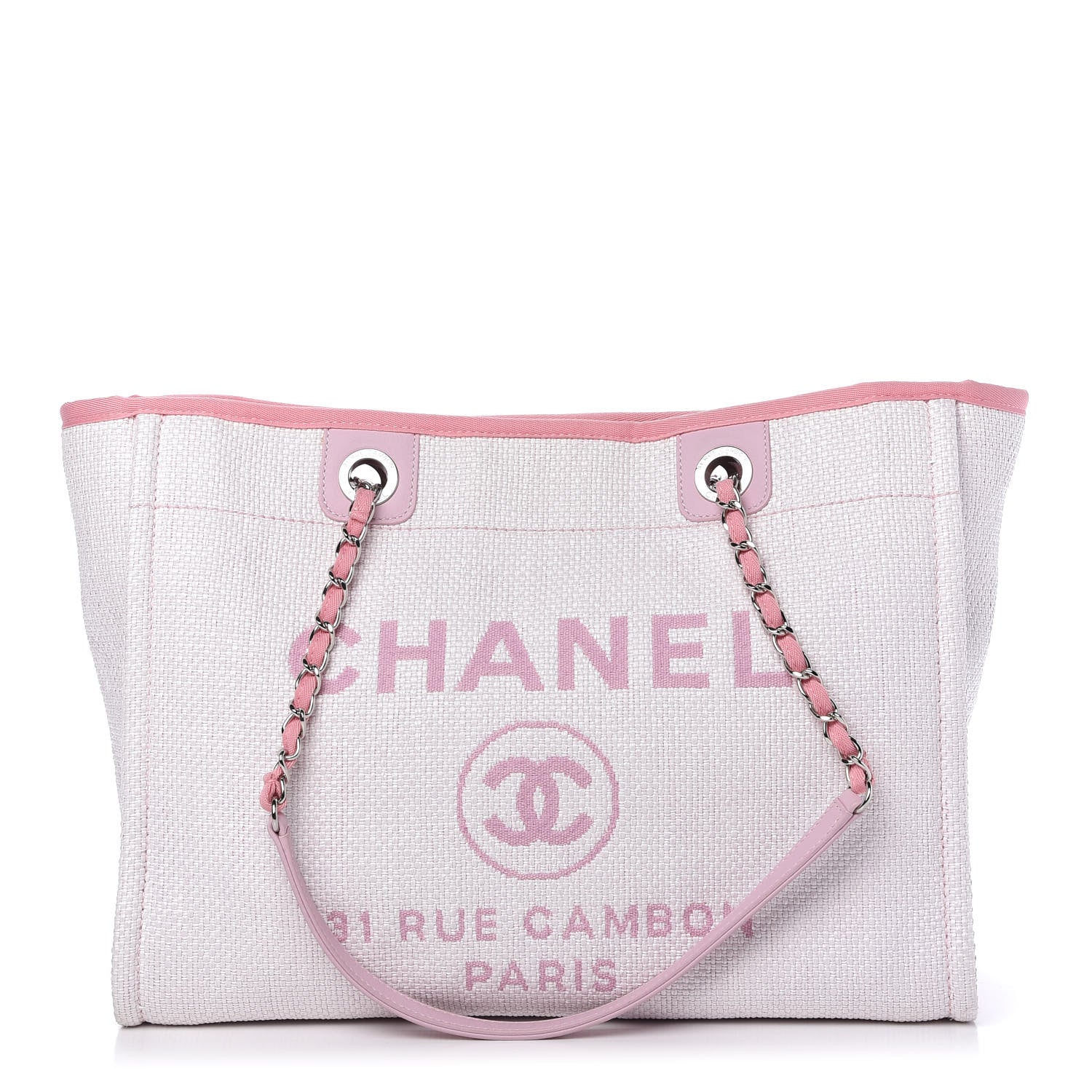 Chanel Canvas Small Deauville Tote Light Pink 1 of 10