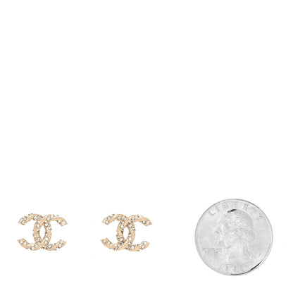 Chanel Crystal Twisted CC Earrings Gold 2 of 4