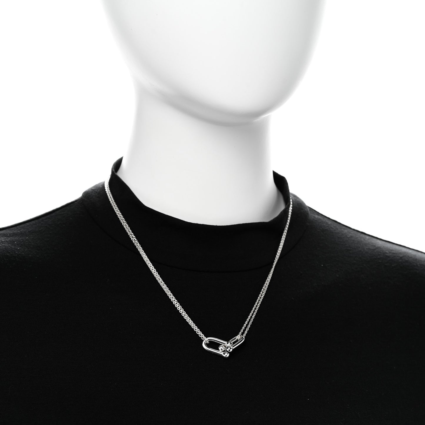 Sterling Silver Double HardWear Link Pendant Necklace