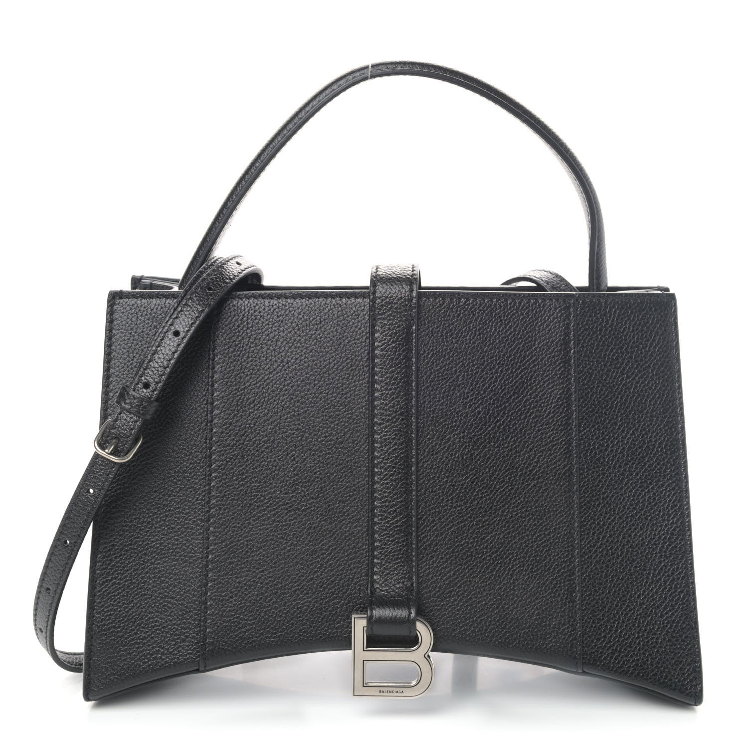 Balenciaga Grained Calfskin XS Hourglass East West Tote Black 1 of 4